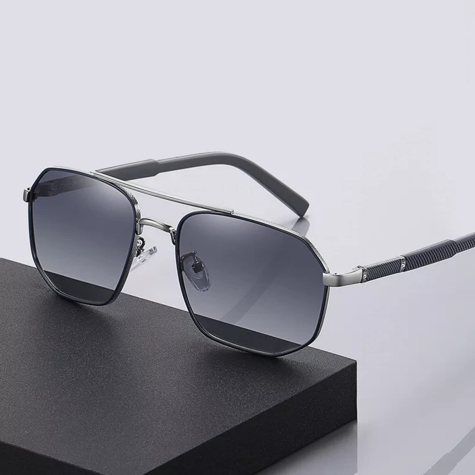 Gafas de sol de los hombres de las señoras de las gafas de sol polarizadas universales de cristal marco grande de viaje al aire libre