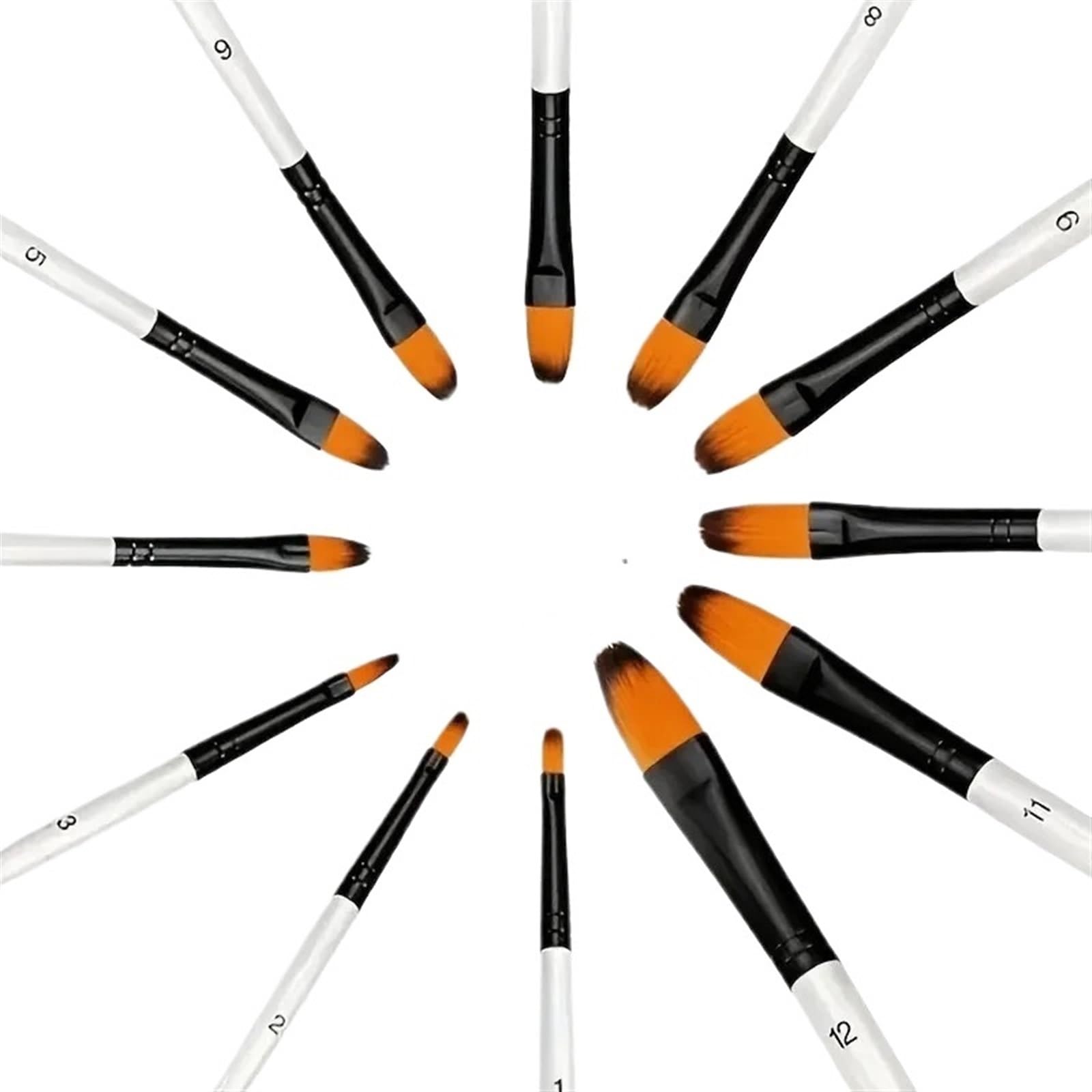 Malpinsel, 12-teiliges Aquarellstift-Set mit Nylonhaar, Holzgriff, zum Lernen, DIY, Öl-, Acrylmalerei, Kunstpinsel, Malpinsel, eine Farbe, 1 Farbstil 3