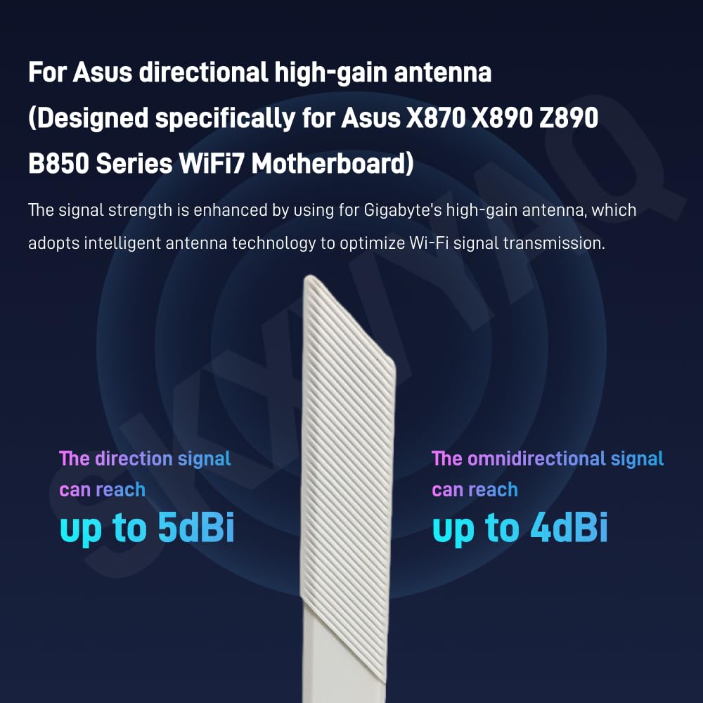 Antena de base magnética WiFi 7 con nueva interfaz para PC de escritorio para Asus Gaming WiFi7 placa base (blanco)