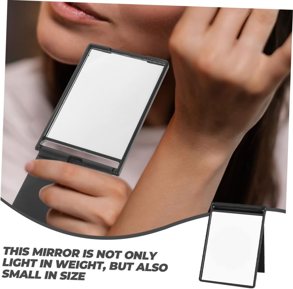 12pcs Portable Folding Makeup Mirror Set Rectangular Travel Size Mini Mirrors for Women Compact Lightweight On-