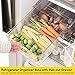 Greenby 4 Pack Refrigerator Organizer Bins with Pull-out Drawer Stackable Clear Fridge Drawer Organizer Fruit Vegetable Storage Containers for Kitchen Pantry Organization (2 Large+2 Small)