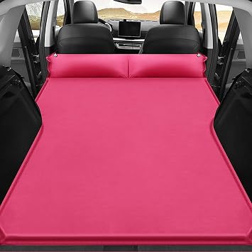 Car Inflatable Mattress for Volkswagen VW Tiguan 2018 2019 2020 2021 2022 2023 2024 Portable Air Sleeping Bed with Pillow Camping Travel Cot Inflatable Trunk Sleeping Pad,Pink