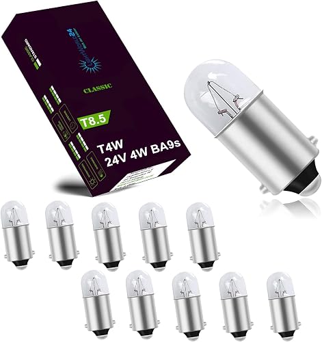 LIGHTWORLD24 T4W BA9s Standlicht-Lampe 24V 4W, 10 Stück