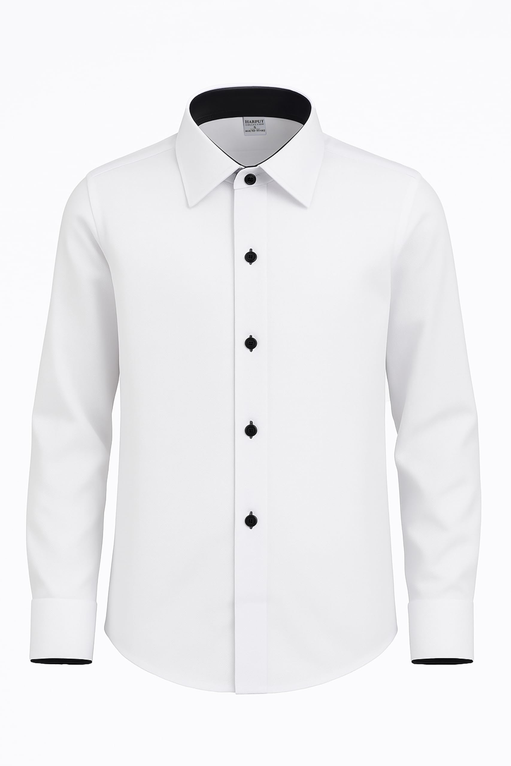 Camisa de Vestir Blanca para Niños con puños franceses y gemelos para bodas, Fiestas y ocasiones especiales