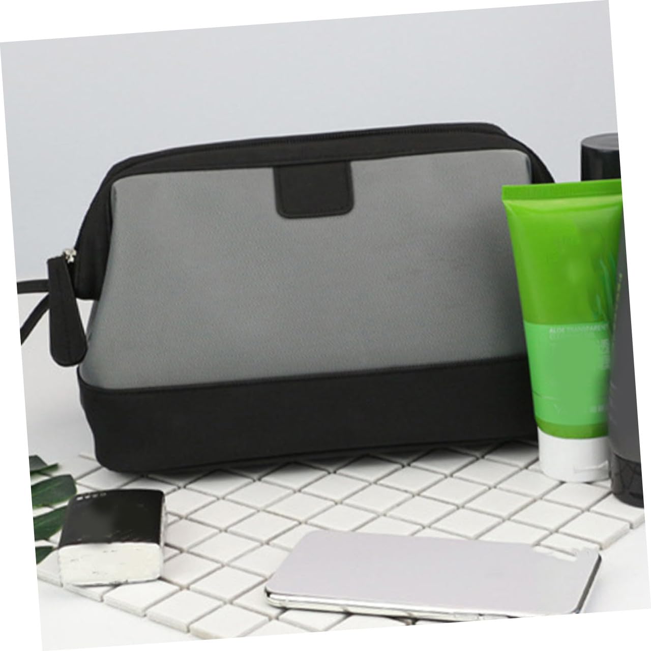 Gatuida Bolsa de Aseo para Hombre Neceser de Viaje Multifuncional con Duradera Compacto y Ligero para Cosméticos y Kit de Higiene Gris