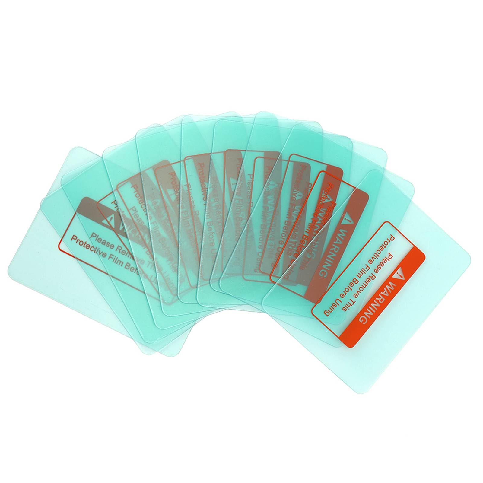 Plplaaoo 10PCS Welding Helmet Lens Cover Polycarbonate - Clear Protective Plate Round Corner Replacement for Welding Hood Outer Inner Use, Heat &