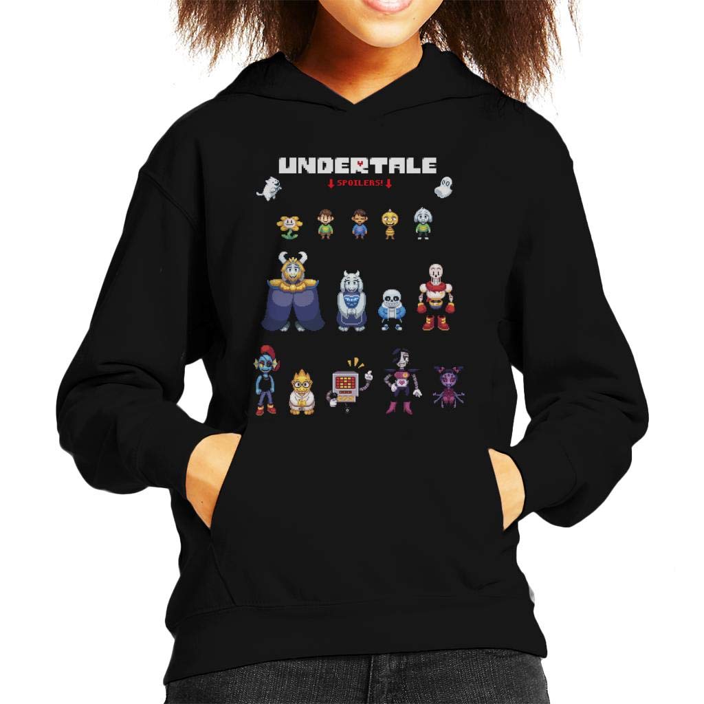 Cloud City 7 Undertale Spoilers Kid's Hooded Sweatshirt Black