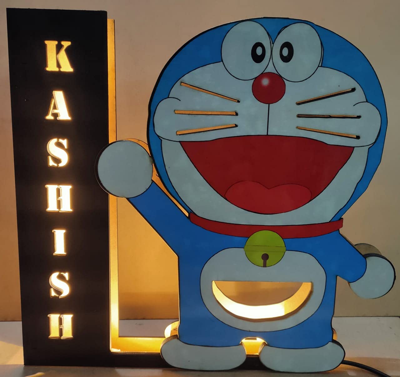 BHATI CREATIONSCustomized Light Letter for Kids with Their Name and doremon Size 15 x 15 (BT-25)