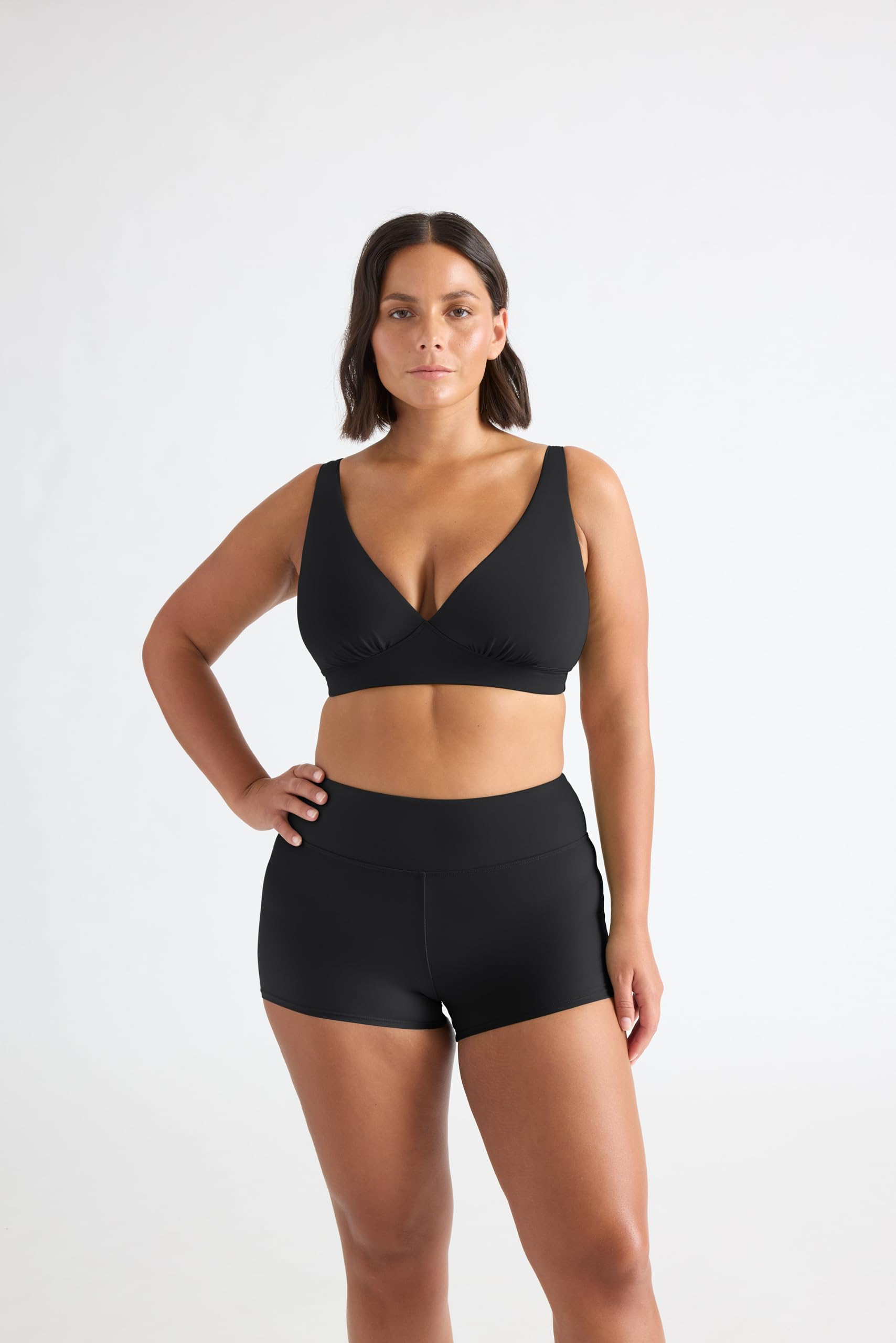 KNIX Leakproof Hip Hugger Swim Bottom, Black, Medium