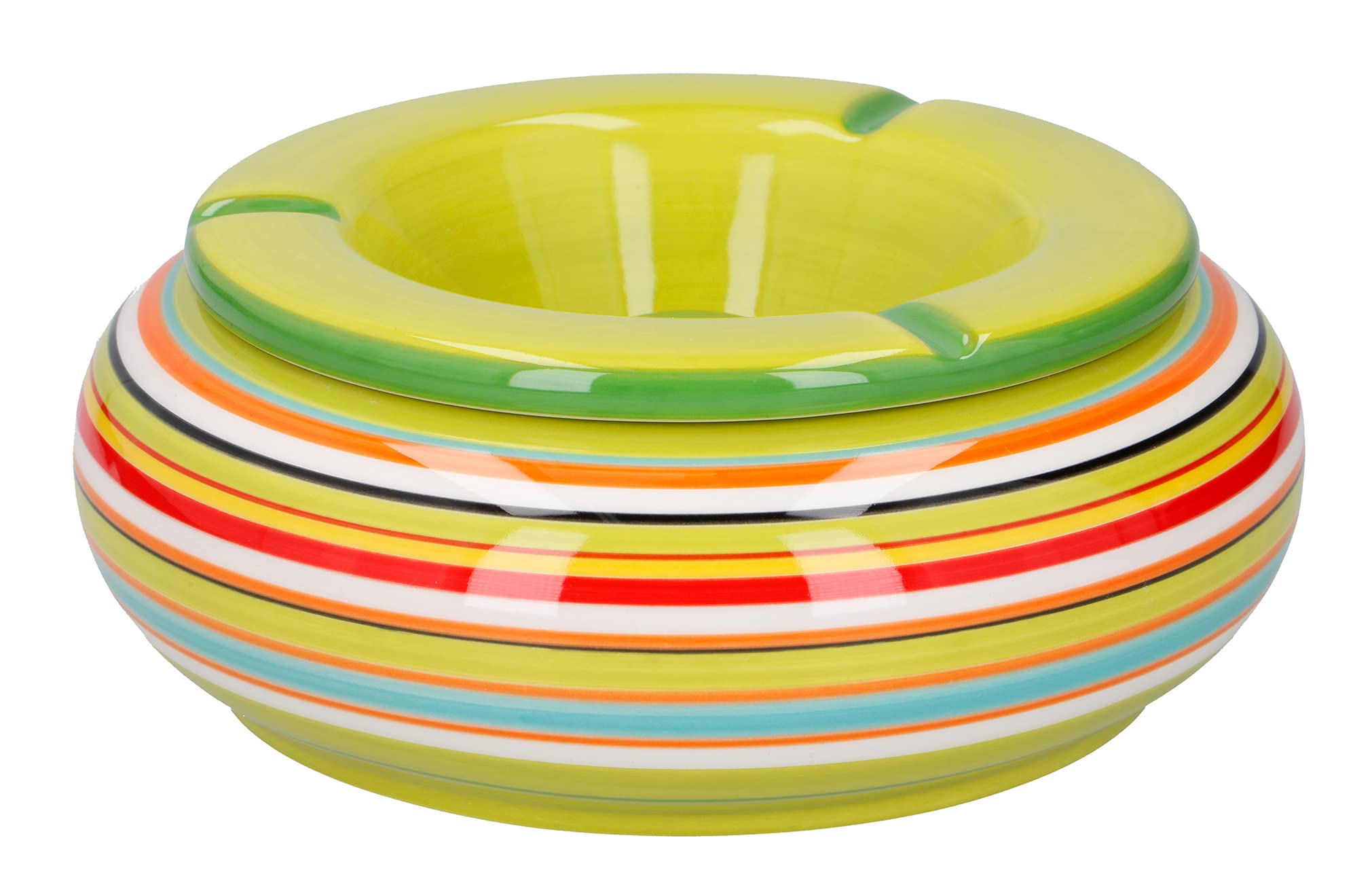 XXL-Wind-Aschenbecher mit abnehmbarem Deckel, Keramik Sturmaschenbecher, Tischaschenbecher für den Innen- und Außenbereich (Ø 19 cm, Grün) Küche, Haushalt & Wohnen