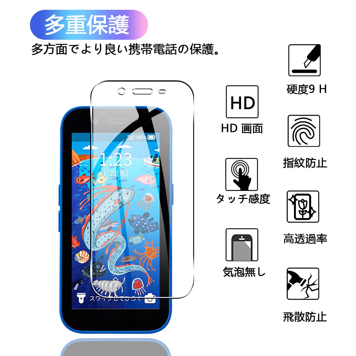 Amazon.co.jp: 【2枚セット】 対応 SoftBank キッズフォン3 A201ZT