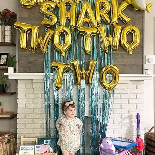 Image of Party Propz Baby Shark Theme Birthday Decorations - 5 Pcs 2nd Birthday Party Decoration For Boys| 2nd Birthday Decorations For Girls| Baby Shark Balloons | Foil Balloons For Birthday Decoration, Multi