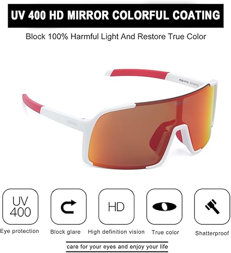 Miniatura 2 de maivnz Gafas de sol de béisbol para hombres y mujeres, protección UV400, gafas deportivas al aire libre para ciclismo, correr, golf, softbol