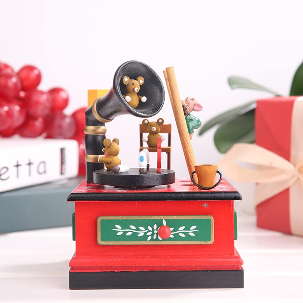 Carillon Scatola Musicale Classic Music Box Phonograph Modello Meccanico Casella musicale Retro Scatole di musica for ragazzi Ragazze Compleanno Regalo di Natale Decorazioni for la casa Carillon regal