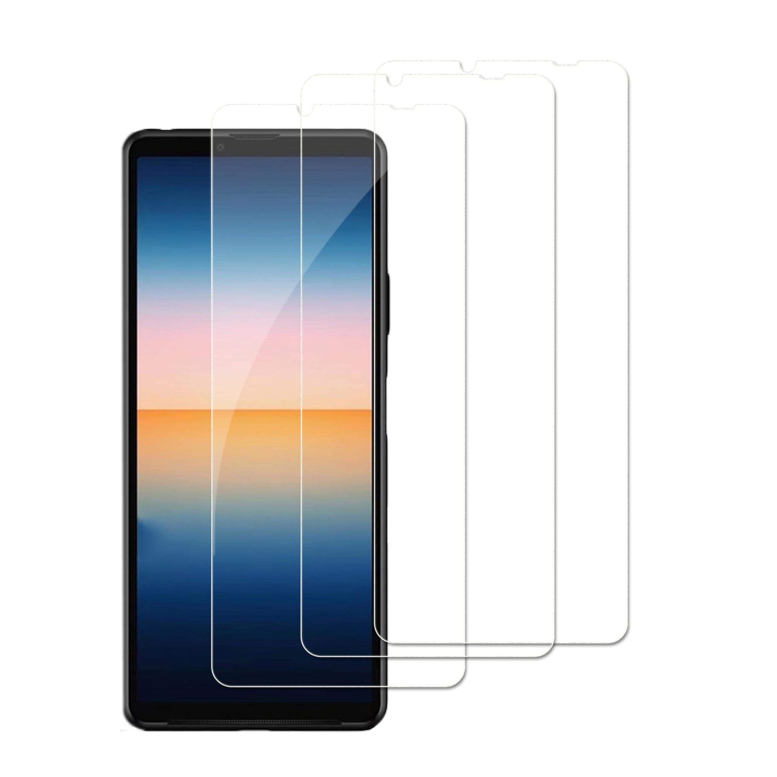 3 Pezzi Vetro Temperato 9H Per Sony Xperia 10 Plus, Pellicola Trasparente 0,33 Mm, Copertura Piatta, Con Kit Installazione