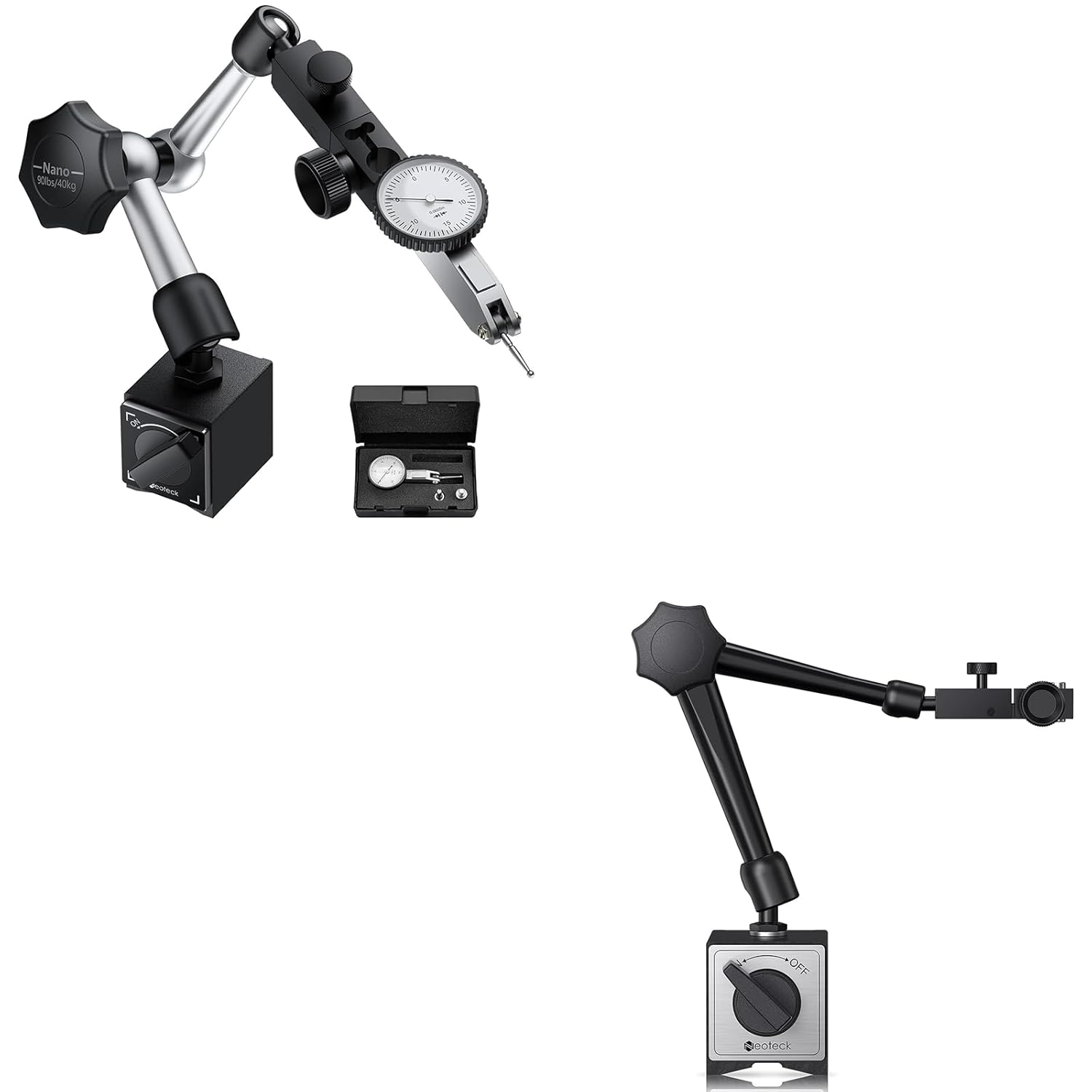 Neoteck 0.03" Test Indicator Set + 176lbs Magnetic Base Stand