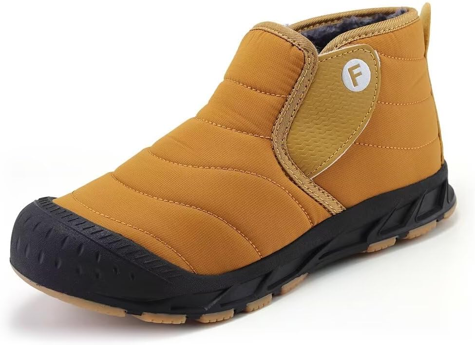 Jakcuz Women Snow Boots Lightweight Non-slip Winter Shoes with Fuzz Lined Warm Slip-on High Top Boots