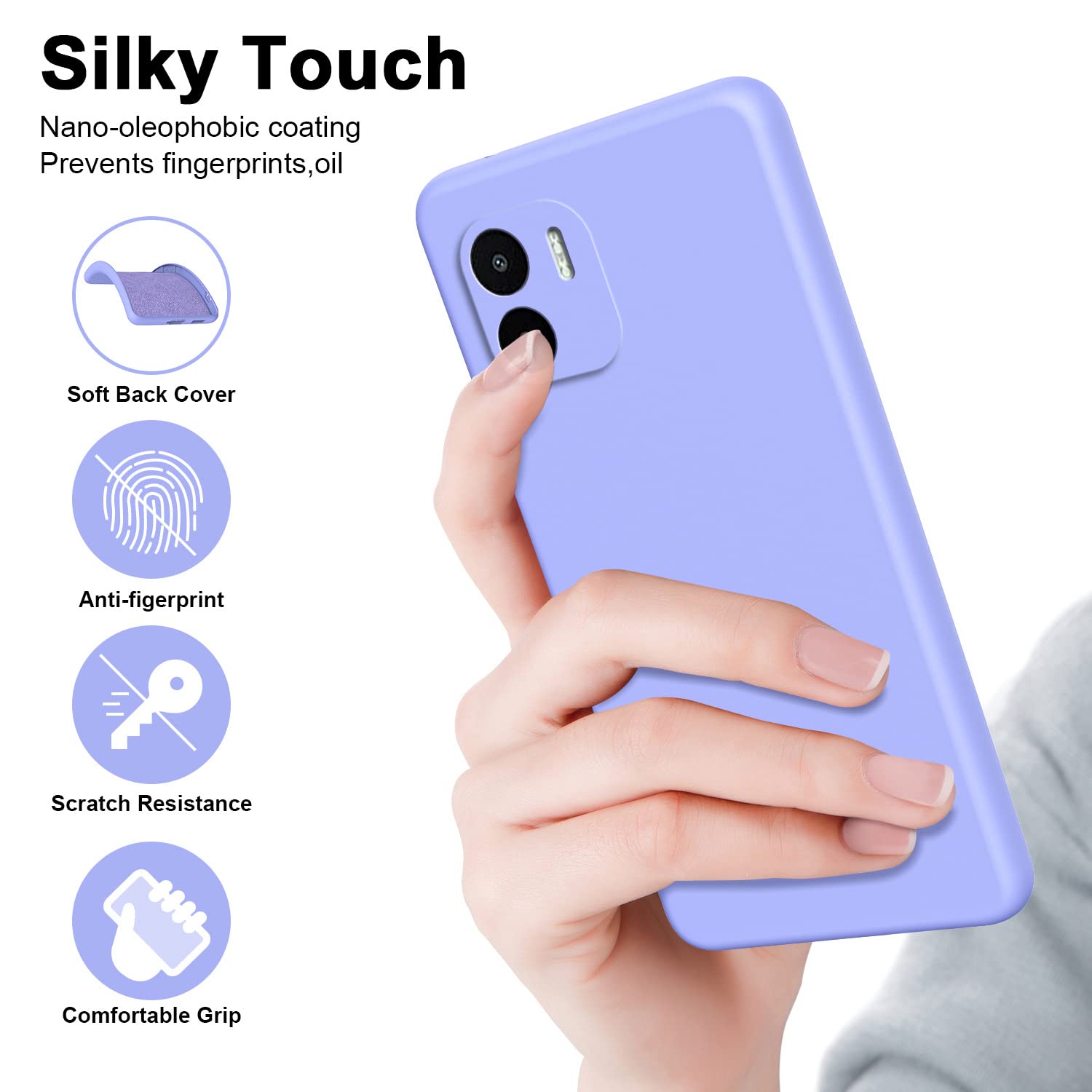 XINYEXIN Handyhülle Für Xiaomi Redmi A1 4G / Redmi A2 4G Hülle Silikon Transparent Mit 3D Blumen