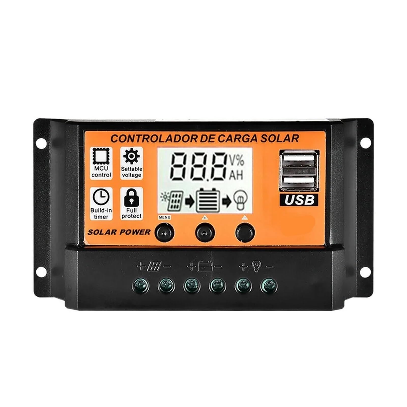 Mjfvn One Color Mppt Solar Charge Controller 30A With Lcd Display Auto Identify Battery Type For Solar Panel