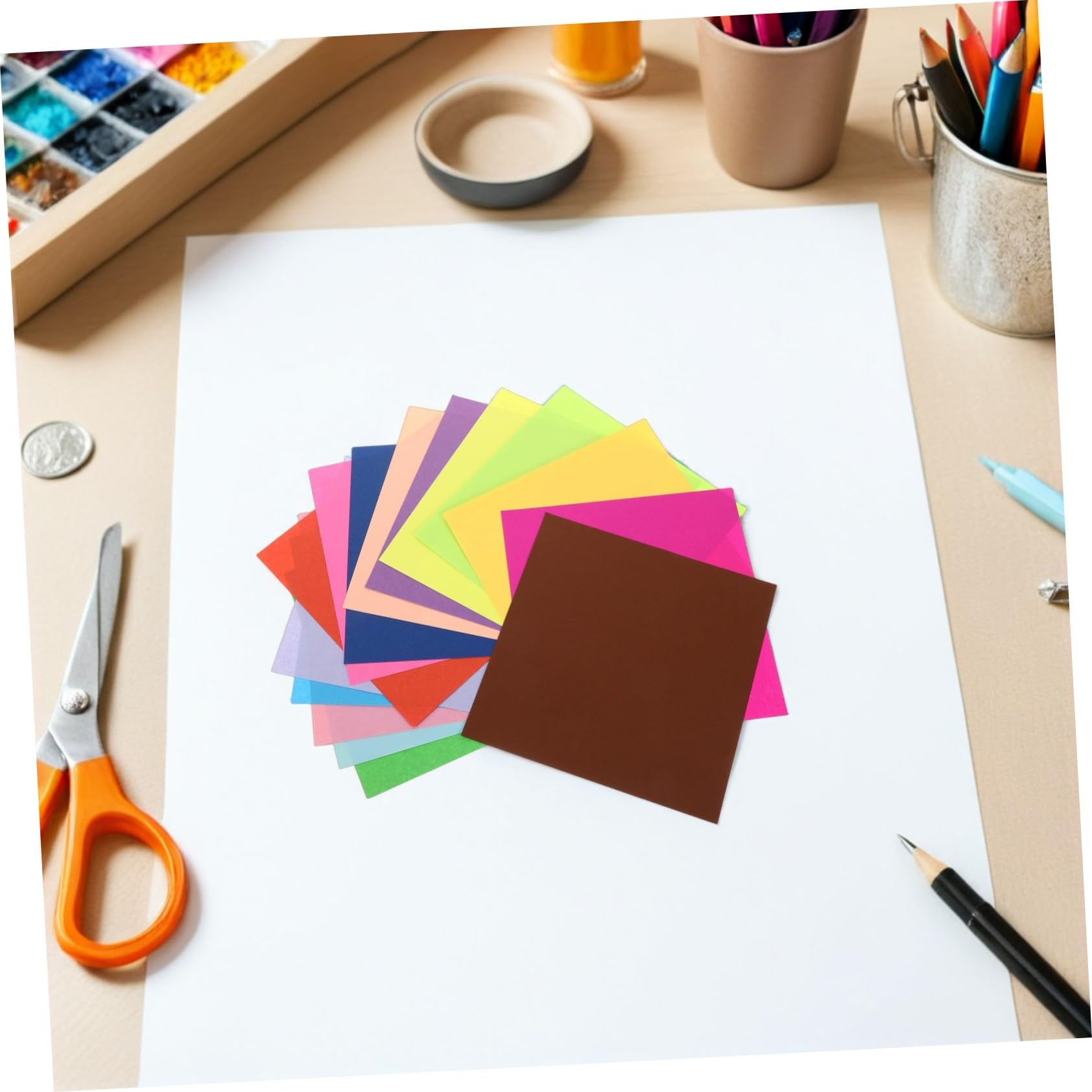 Kinder Origamipapier Quadratisch 600 Blatt Doppelseitig Farbig