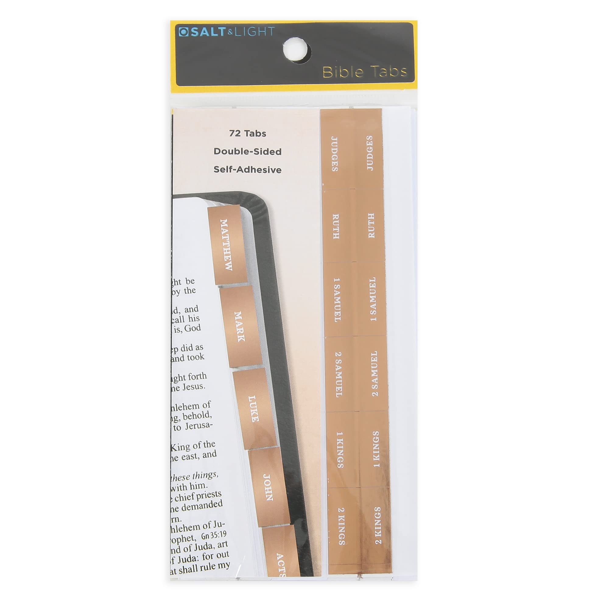 Salt & Light, Rose Gold Bible Tabs, Rose Gold & White, 72 Tabs