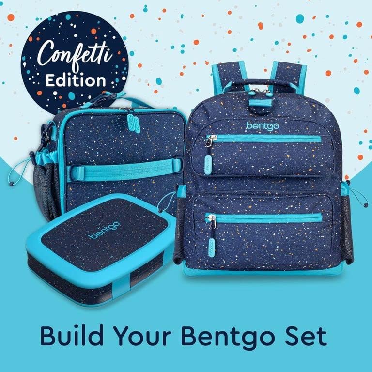 Bentgo Kids 5-Compartment Lunch Box - Confetti Design for School, Ideal for Ages 3-7, Leak-Proof, Drop-Proof, Dishwasher Safe, & Made with PFAS & BPA-Free Materials (Confetti Edition - Abyss Blue) - Image 6