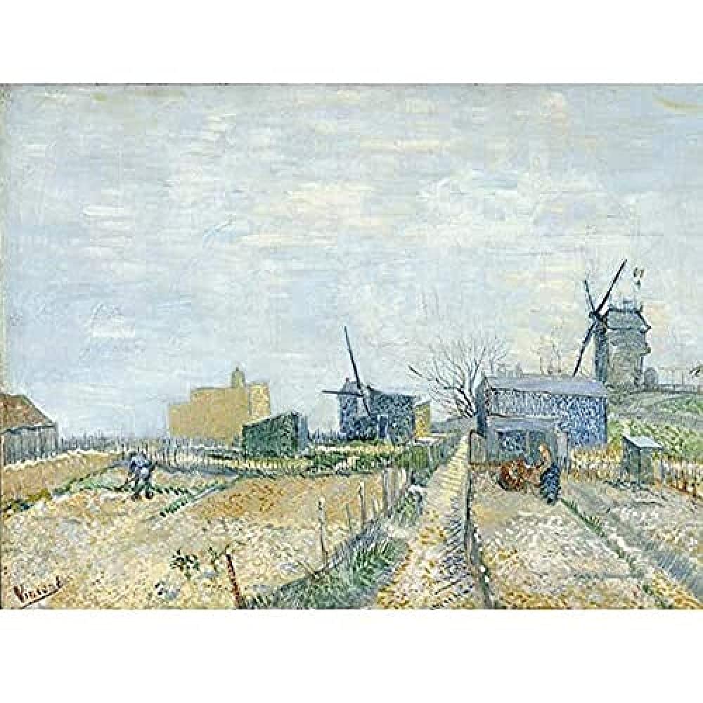Vincent Van Gogh Montmartre Molens En Moestuinen Cropped Art Print Canvas Premium Wall Decor Poster Mural