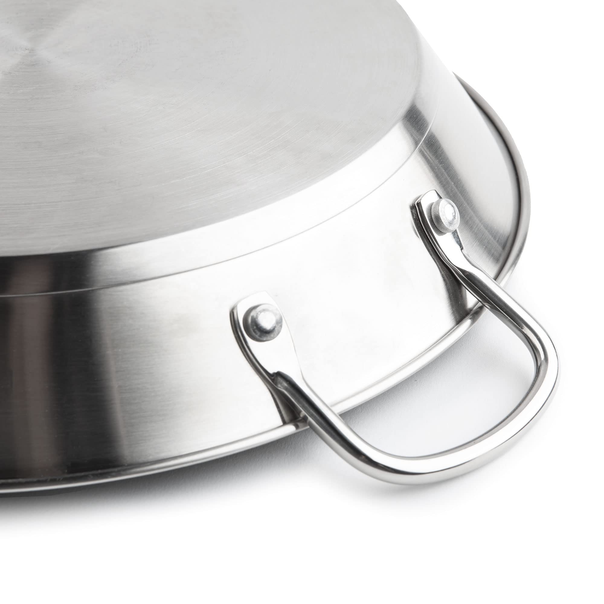 Jata HPAE2132 - Paellera Inducción de Acero Inoxidable, Apta para Todas las Cocinas, también Inducción, Apta para Horno, Recubrimiento Antiadherente, Fácil limpieza, Diámetro de 32 cm