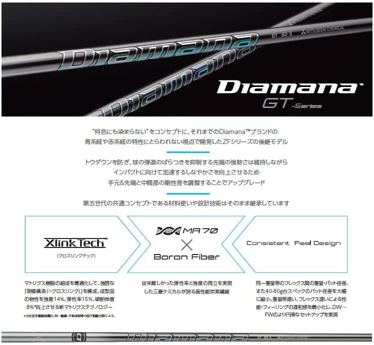 ミズノ用互換 スリーブ付きシャフト 三菱 Diamana GT ディアマナ 【ユーティリティー】 GT [ST230/ST220/