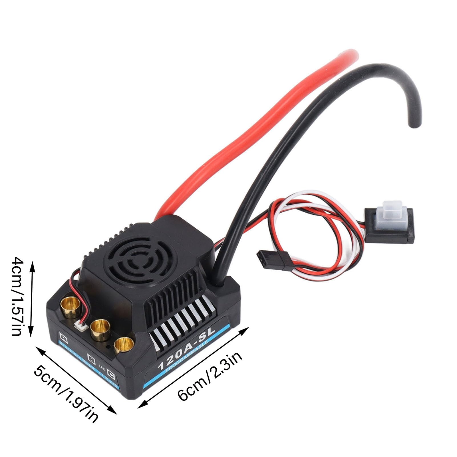 Accessori RC ESC Brushless 120A, ESC Senza spazzole Regolatore di velocità Elettrico Impermeabile Programmabile Professionale per Parti di Ricambio per Auto RC 1/8