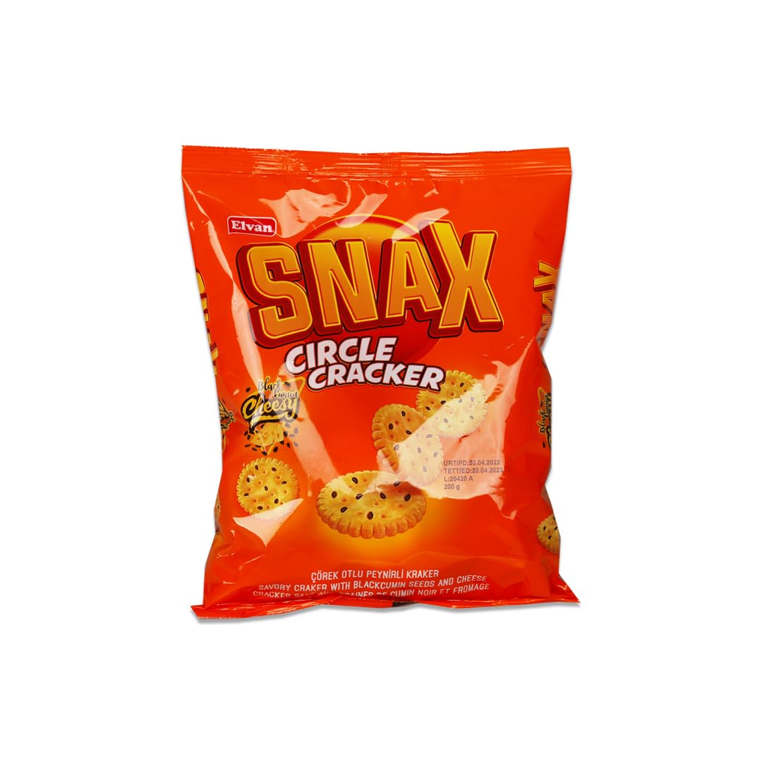 Elvan Snax Circle Cracker with Black Cumin Seed and Cheese 200 g