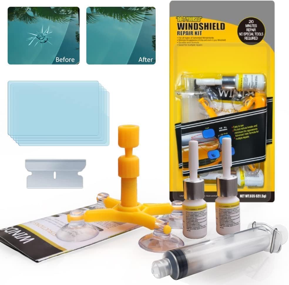 Manelord Auto Windschutzscheibe Reparaturset Werkzeug für PKW Chip und Crack, Car Windshield Repair Kit
