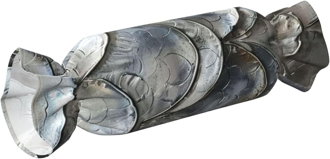Silver Fish Scale Print Candy Cylindrical Comfortable Pillow Throw Pillows Home Decor Easy Maintenance
