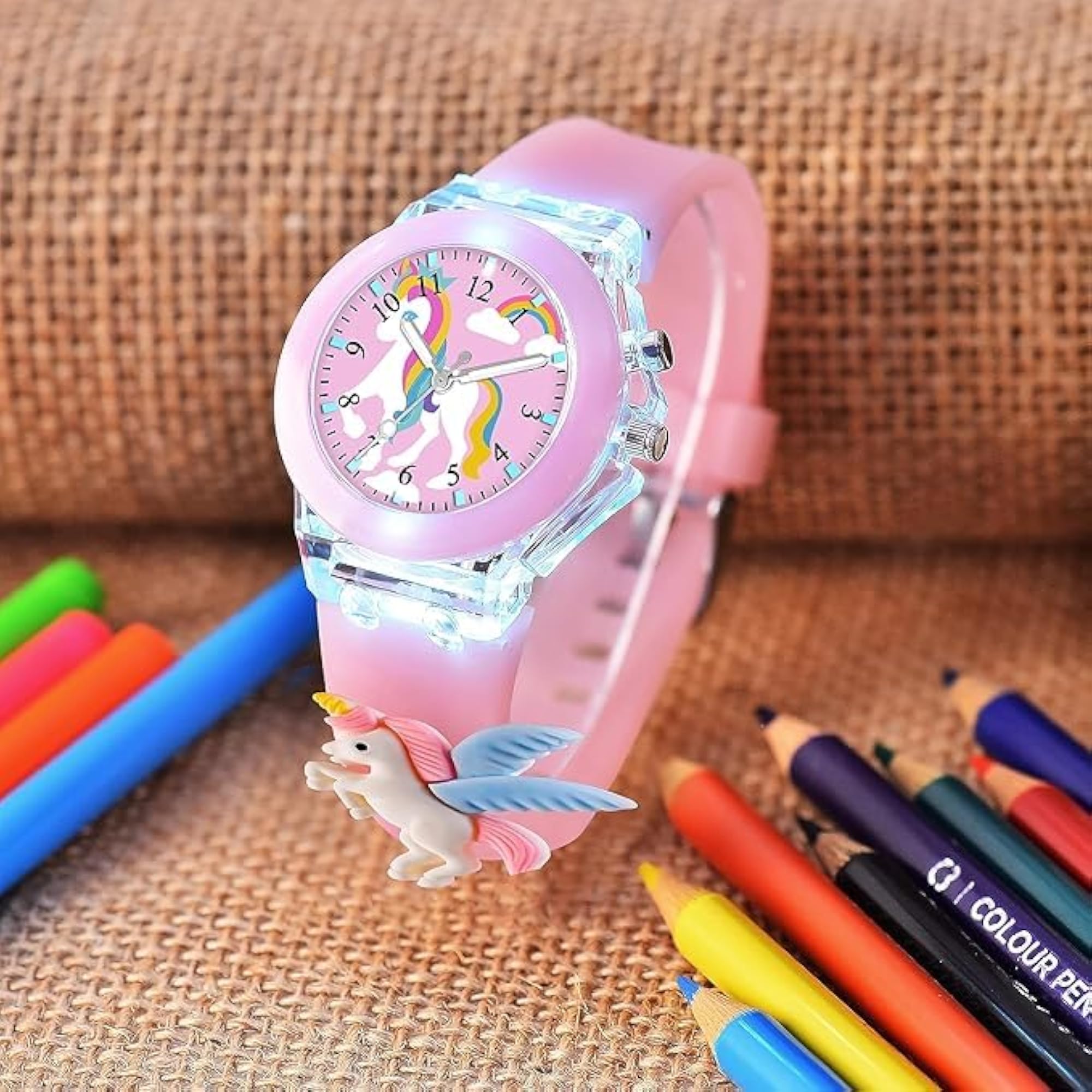 Kids Analog Watch in Pink-Blue Design