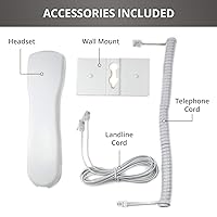 Vista 5 de Tyler TBBP-4-WH Telephone for Seniors - Large Button Landline Phone for Elderly with Loud Speaker, Speed Dial, Ringer Volume Control, Wall Mount