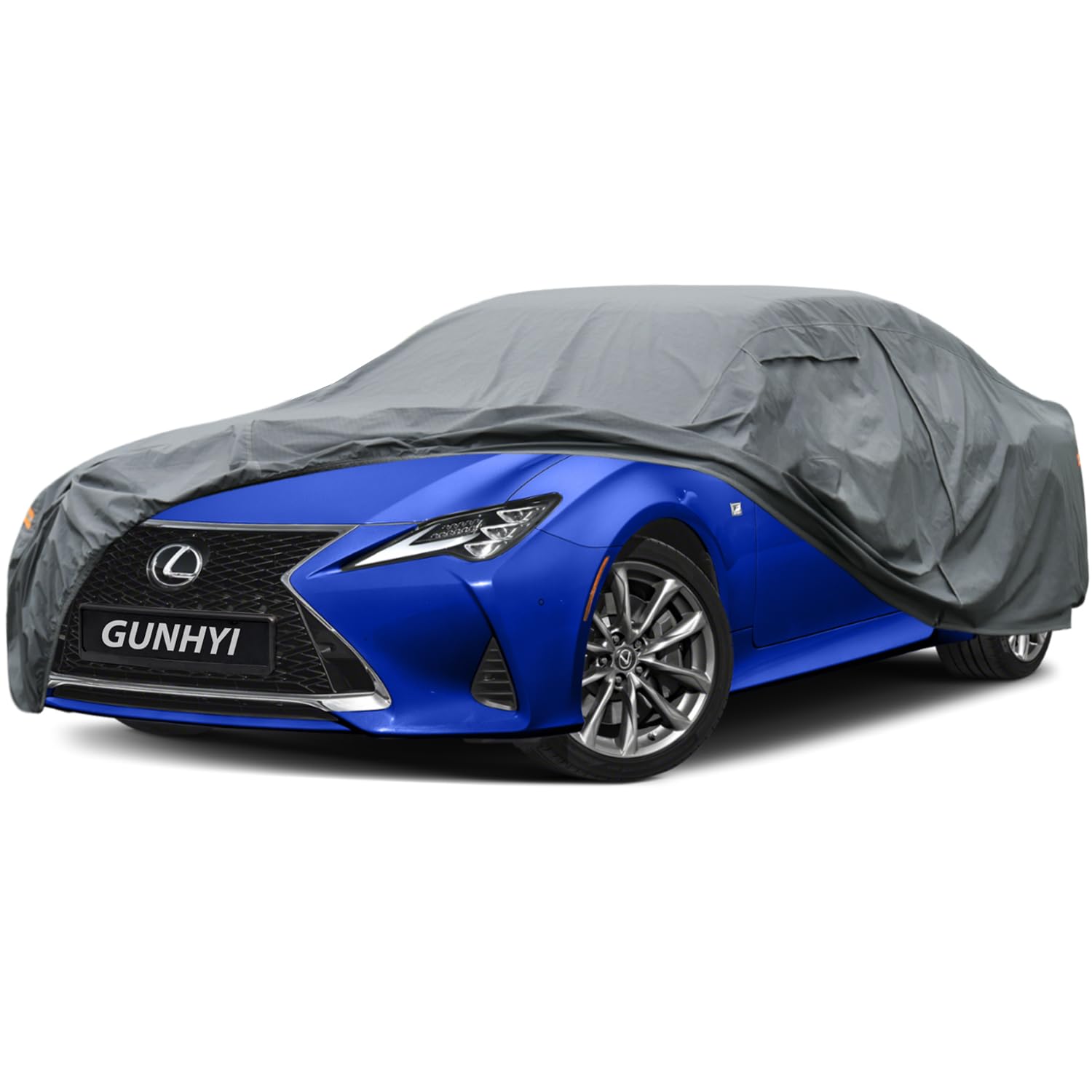 GUNHYI Premium Car Cover Custom Fit Lexus RC, 16 Layers Heavy Duty Car Cover Waterproof All Weather with Zipper Door for Sun Rain Snow Dust Uv Protection