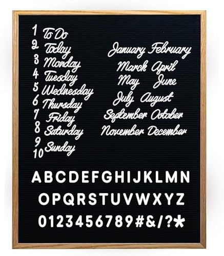 Felt Like Sharing Large Letter Board with 3 letter sets, oak frame