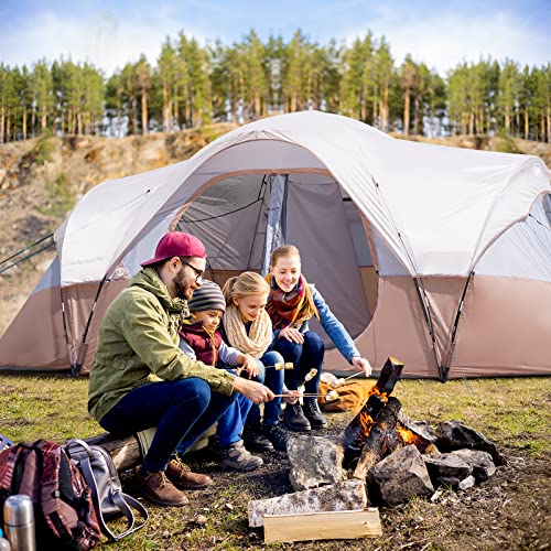 Image of UNP Camping Tent 10-Person-Family Tents, Parties, Music Festival Tent, Big, Easy Up, 5 Large Mesh Windows, Double Layer, 2 Room, Waterproof, Weather Resistant, 18ft x 9ft x78in