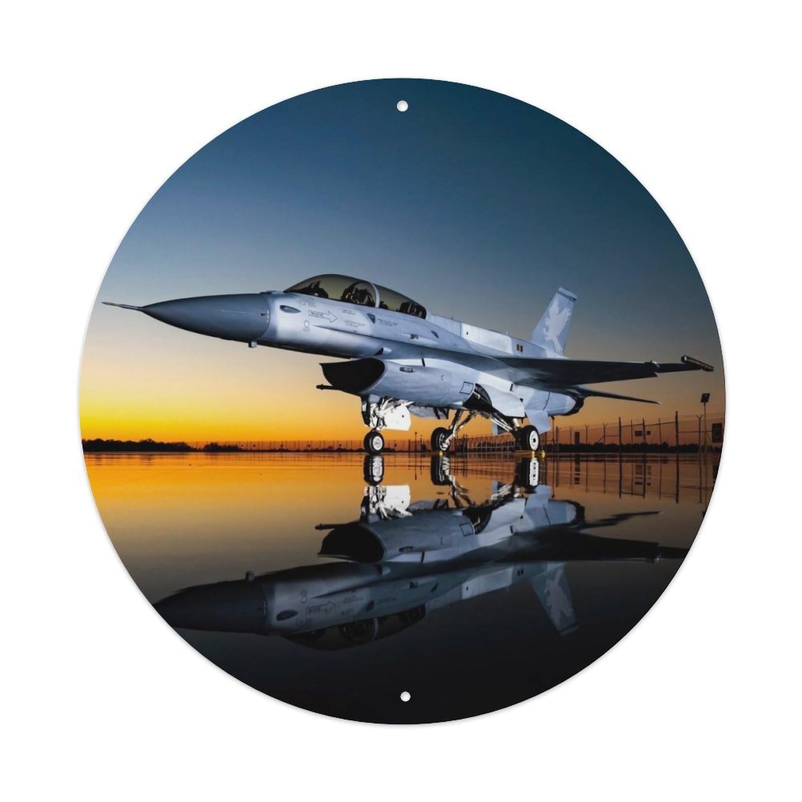 Olyhtr 8X8inch Classic Style F-16 Fighting Falcon Military Fighter Aircraft Metal Tin Sign