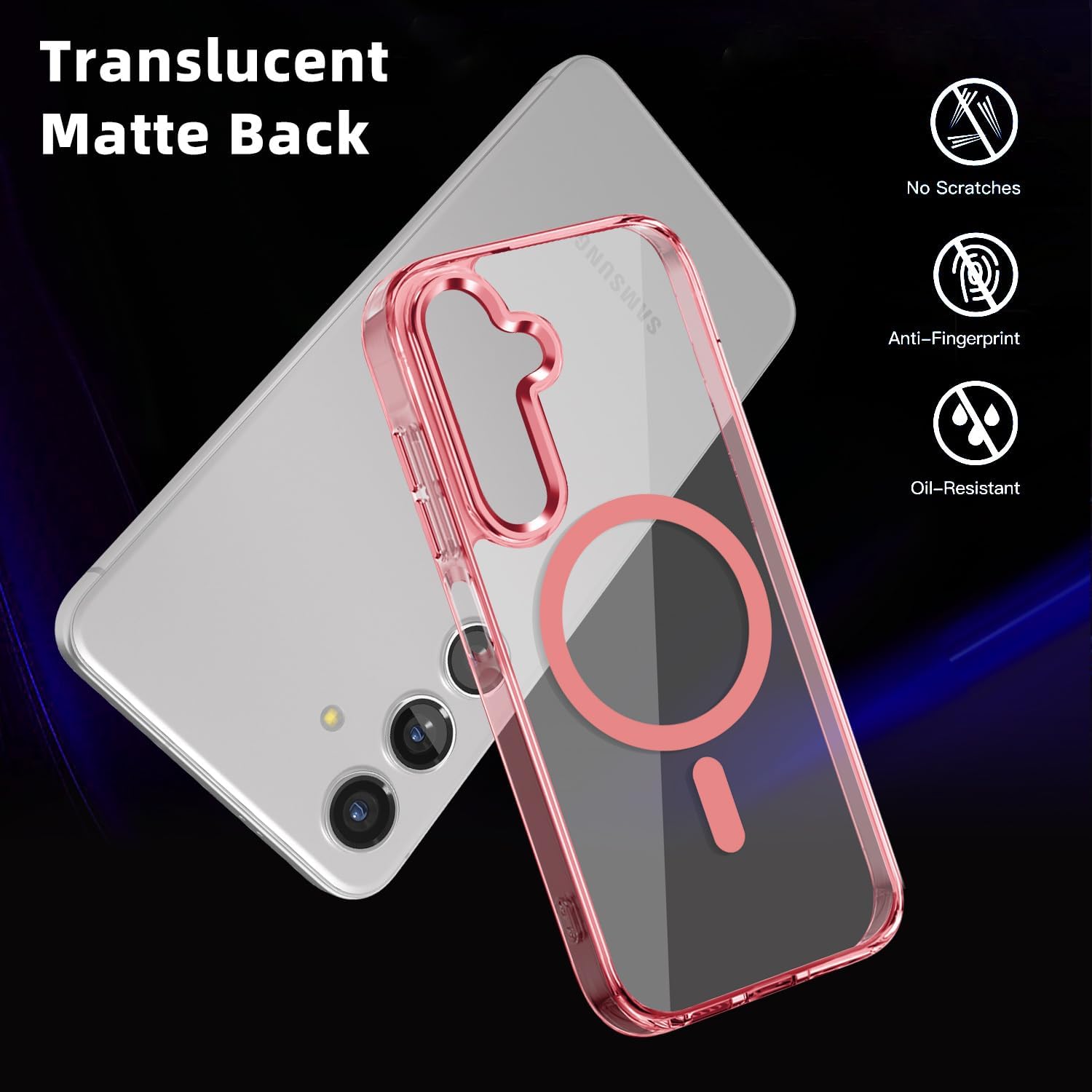 Lunivop for Samsung Galaxy A16 5G Case Hard [Compatible with Magsafe ] Yellowing Resistant Magnetic Cover Clear para A 16 6.7 inch 2024 Rugged Best Phone Cases Pink