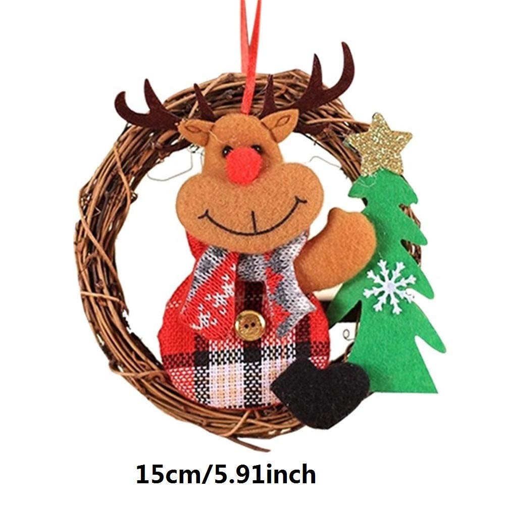 Guirlande De Noël Porte Suspendue Figurine Rotin Arbre De Noël Décoration Party Creative 3