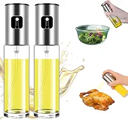 Kit 2 Spray Azeite Vinagre Óleo Borrifador Pulverizador Galheteiro Frasco Culinário Design Elegante Prático Econômico Saudável Versátil Multiuso 100 ml Premium