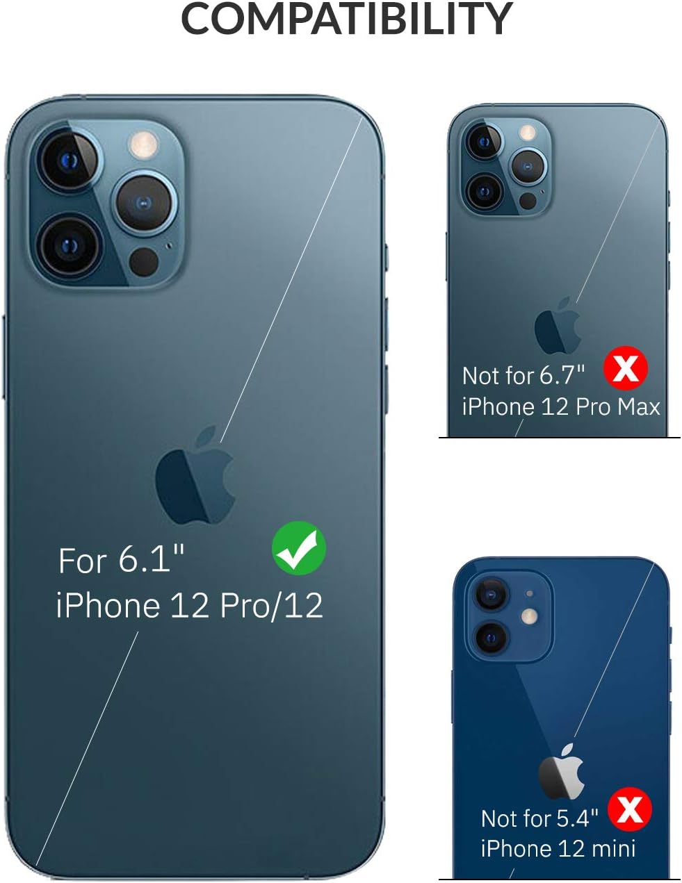 KILINO iPhone 12, iPhone 12 Pro Wallet Case [RFID Blocking] [PU Leather] [Soft TPU] [Shock-Absorbent Bumper] [Card Slots] [Kickstand] [Magnetic Closure] Flip Folio Cover (Blue)