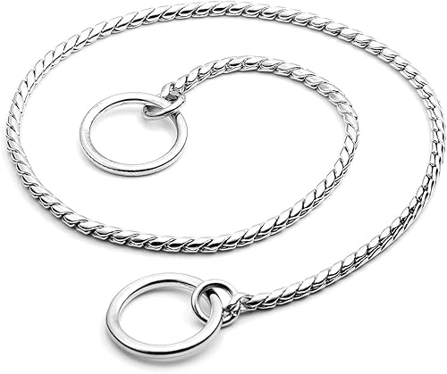 Miniatura 2 de Filhome Collar de cadena de metal para perro, cadena de serpiente para cachorros, collar de acero inoxidable para perros que caminan y entrenan