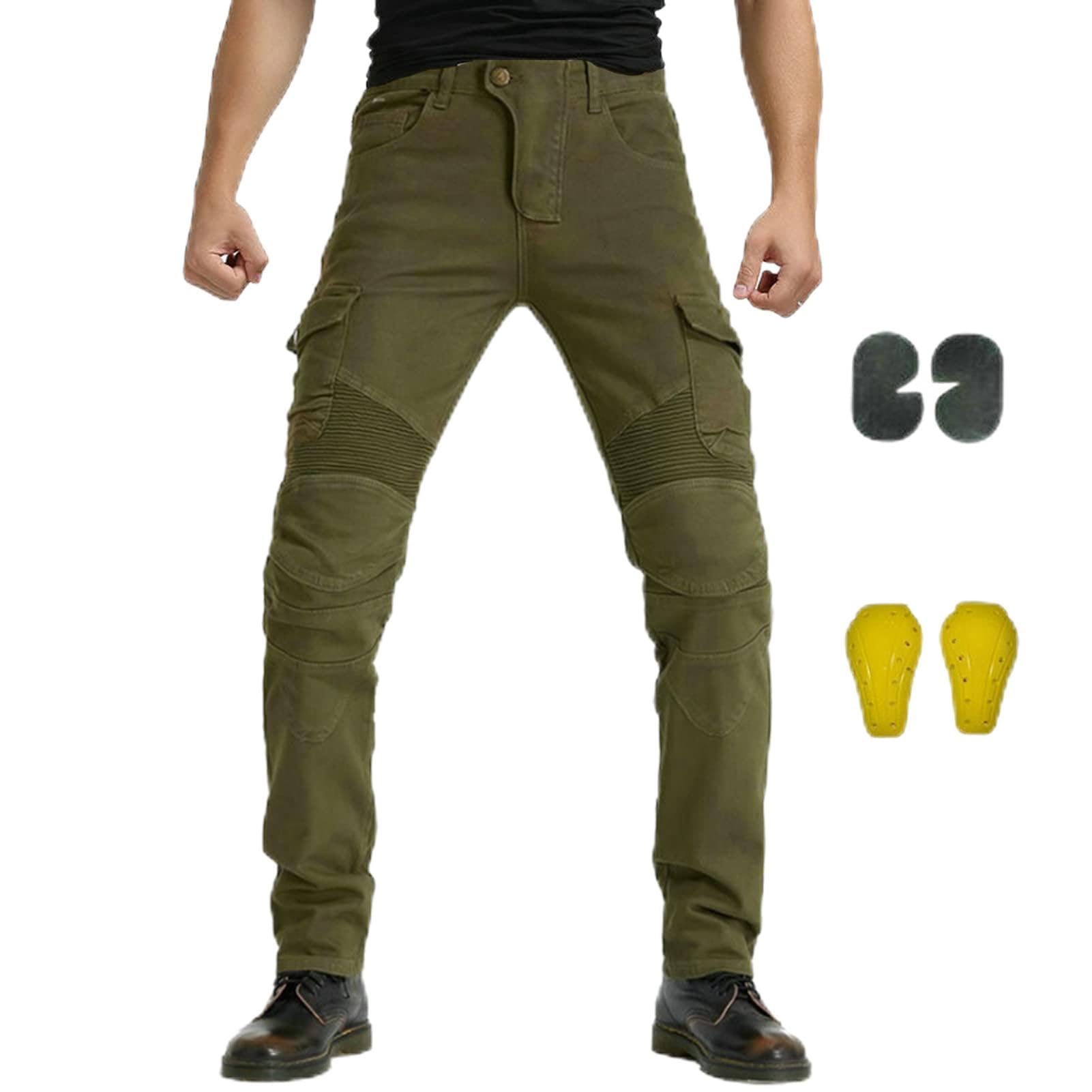 Męskie dżinsy motocyklowe, spodnie do jazdy na motocyklu, wzmocnione spodnie dżinsowe z podszewką, ochronne, zdejmowane opancerzone denim, spodnie rowerowe na każdą pogodę