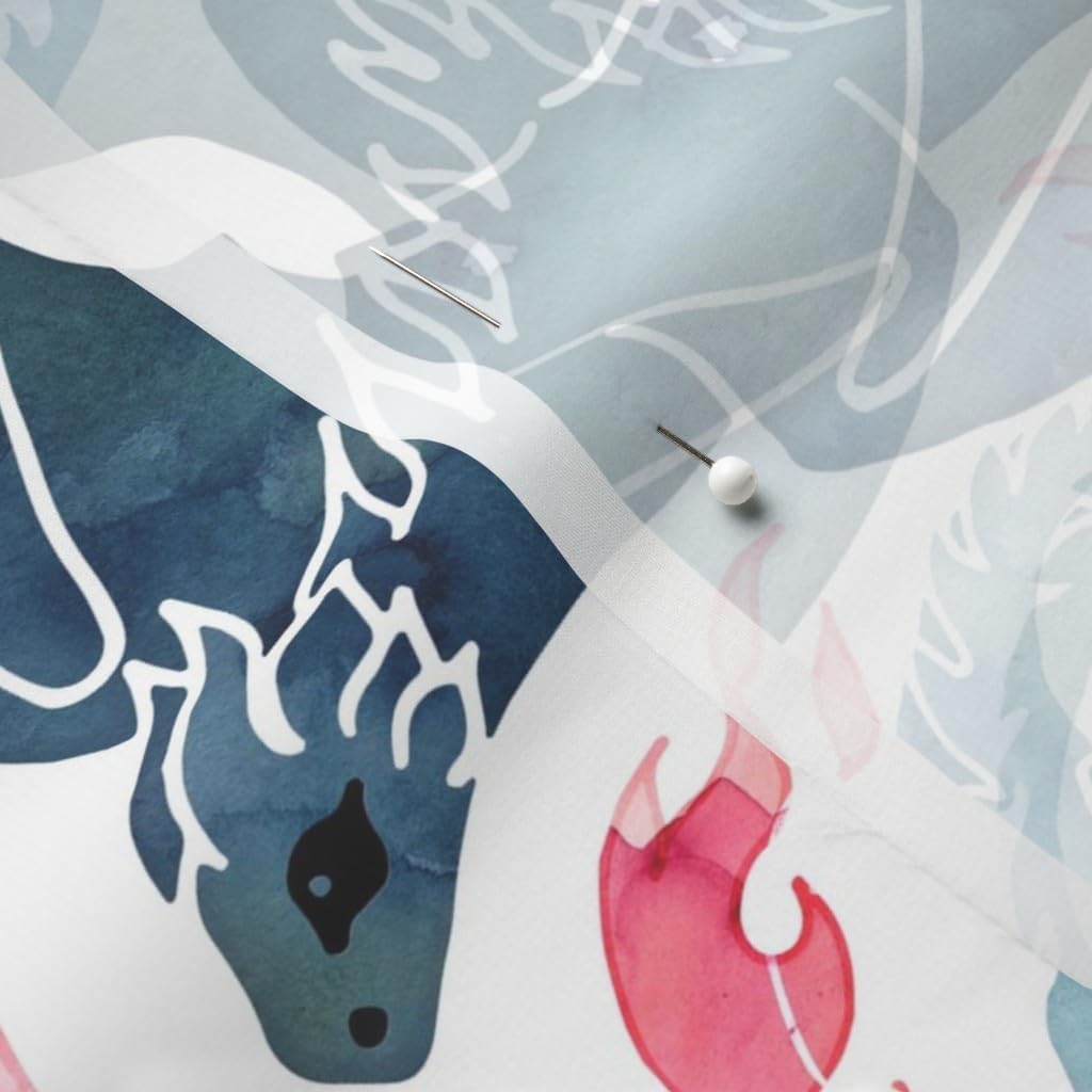 Spoonflower Fabric - Whimsical Dragons Watercolor Mystical Fantasy Cute Flying Fire Printed on Chiffon Fabric by The Yard - Sewing Fashion Apparel Dresses Home Decor