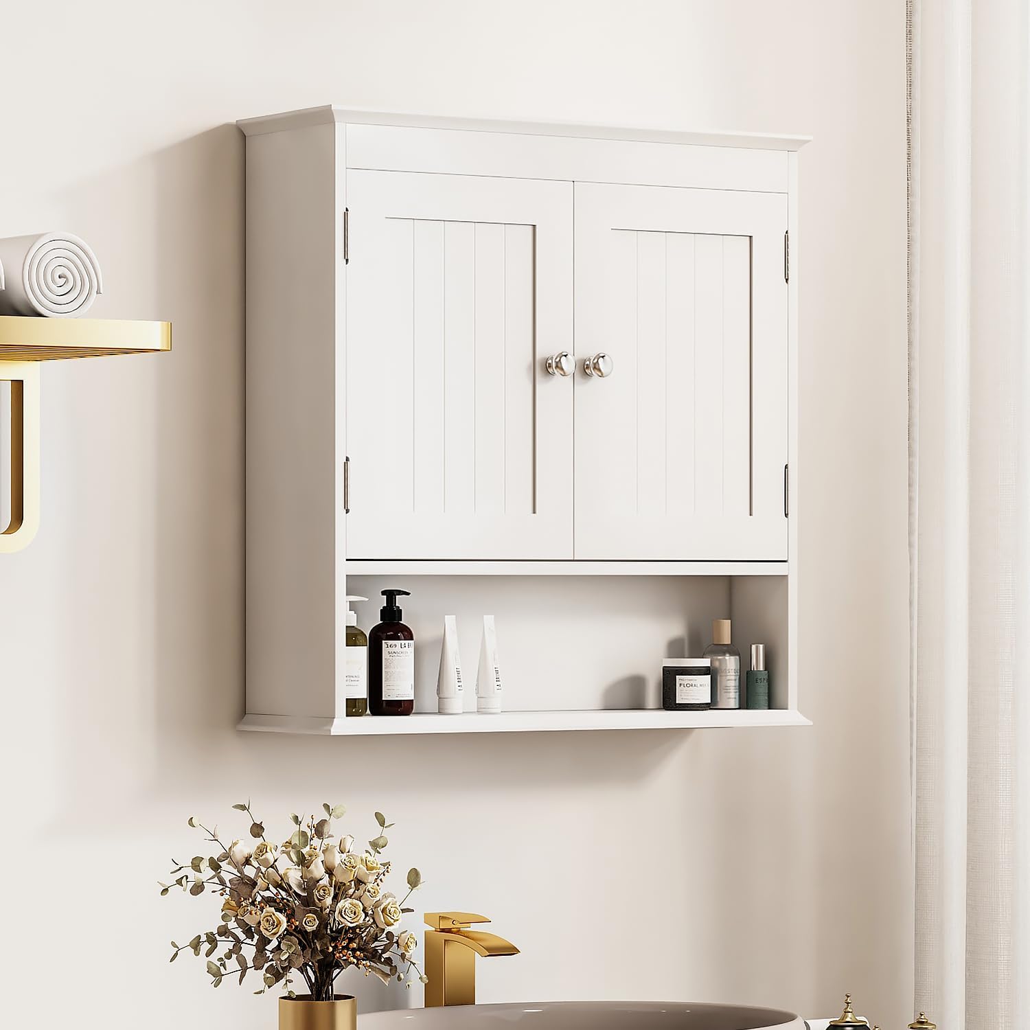 Amazon.com: BIKAL Bathroom Cabinet, Bathroom Wall Cabinet with 2 Door ...