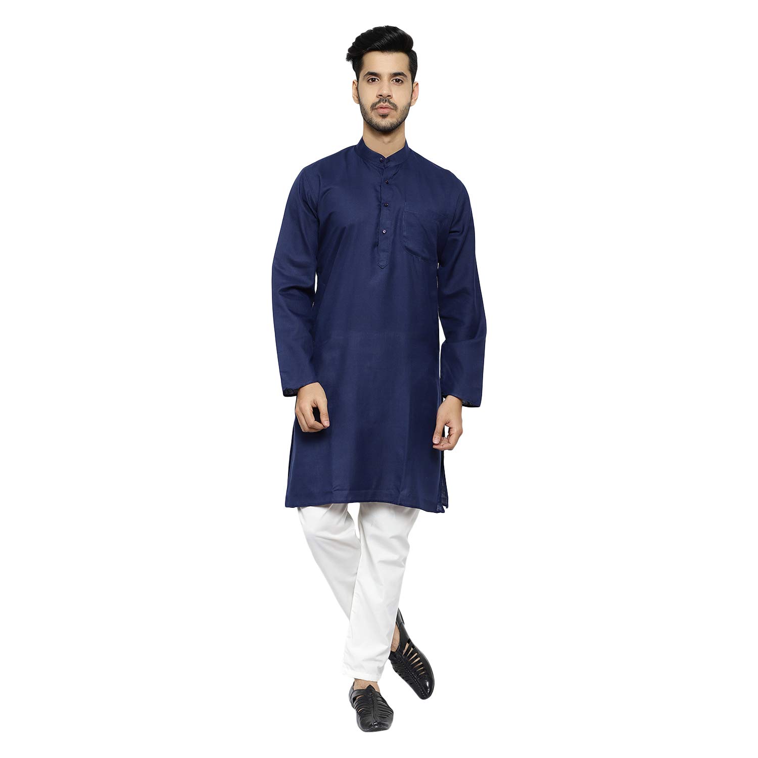 pro-ethic style developer Men's Cotton Plain Solid Long Kurta & Pyjama Set-picture-18