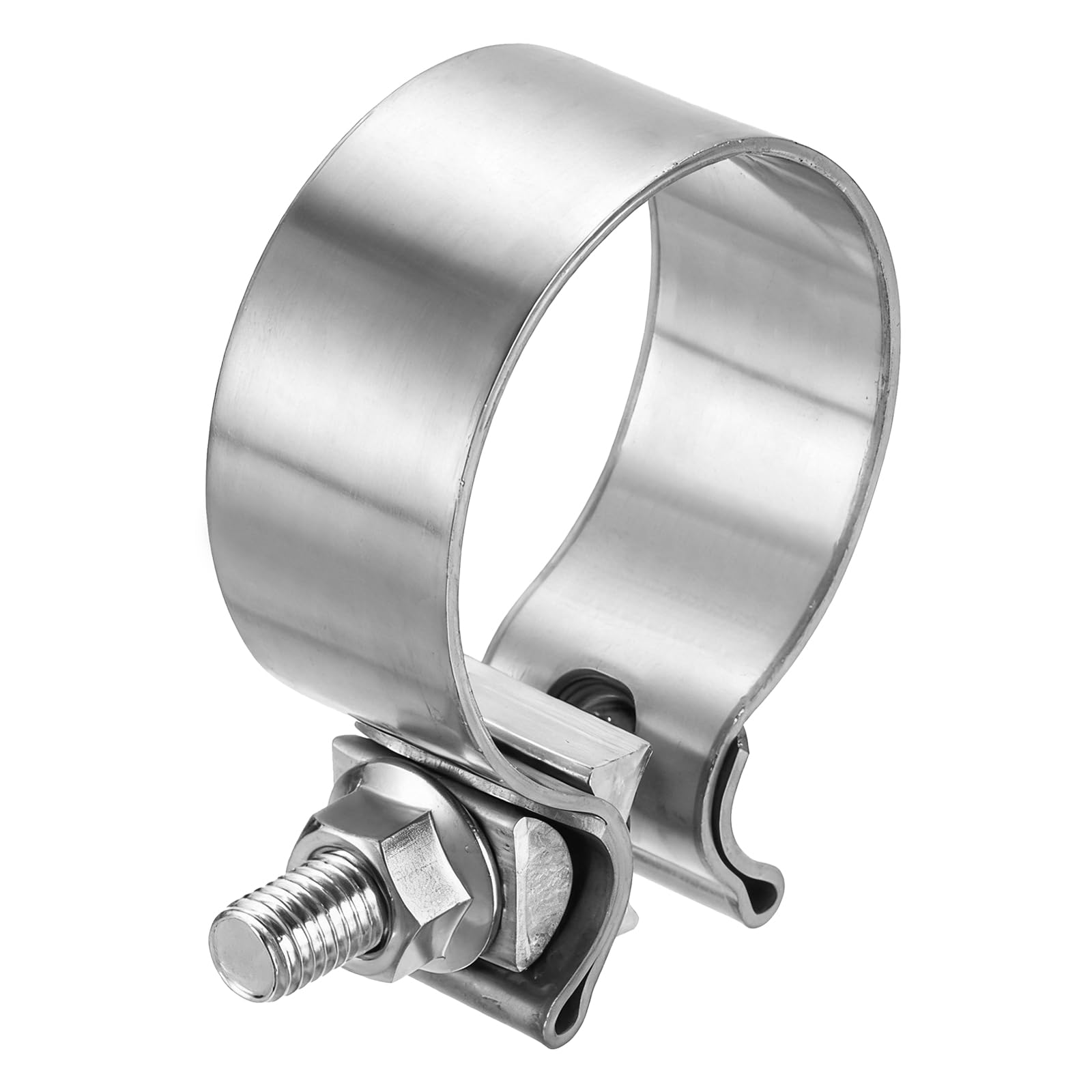 QUARKZMAN Abrazadera de manguera con perno en T de 58-66 mm, acero inoxidable, para escape, 29 mm de ancho, para tubos, silenciadores, mangueras, tuberías de agua, color plateado