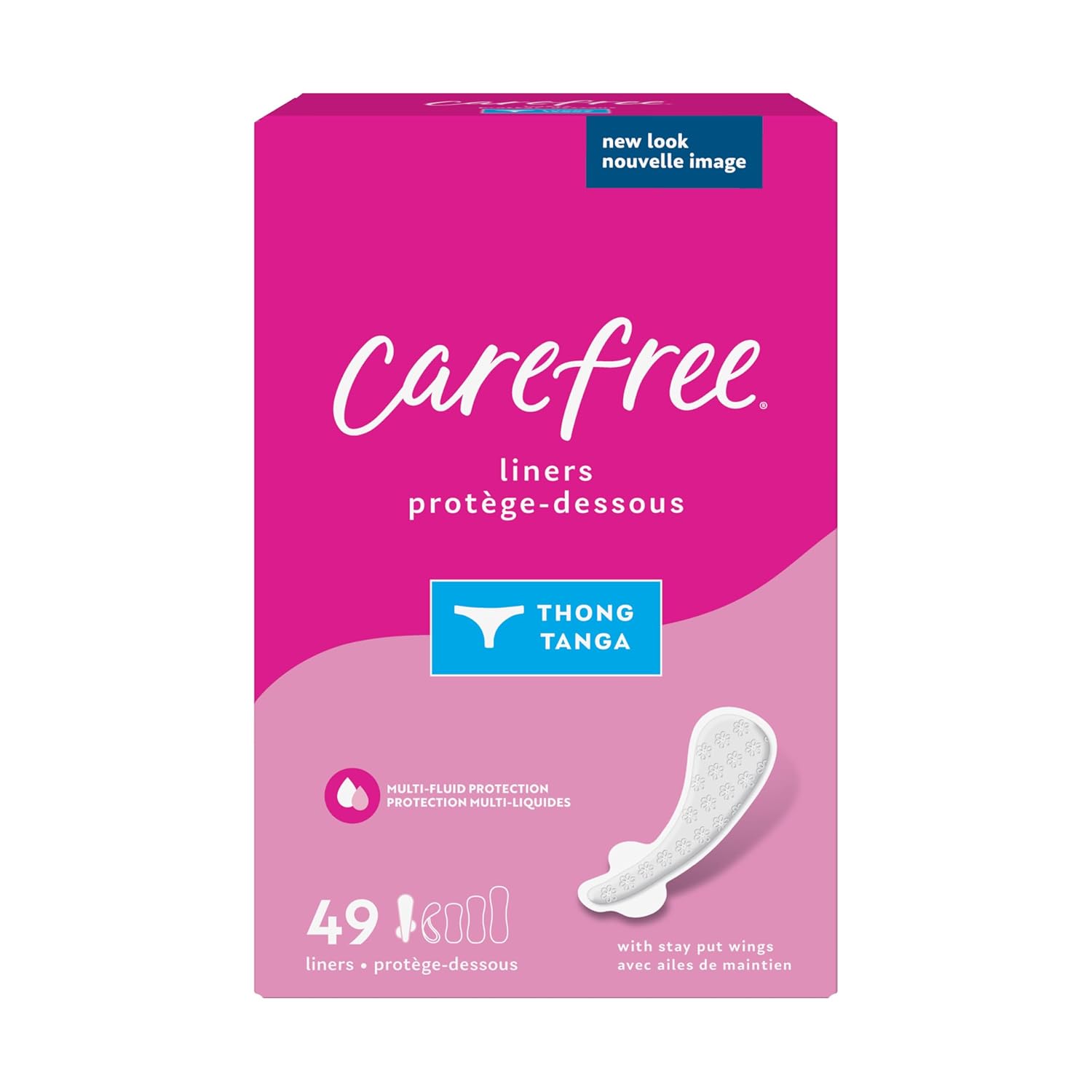 Biotrue Contact Lens Solution Pack of 2 with Carefree Thong Liners Pack of 1 Unscented 49 Count